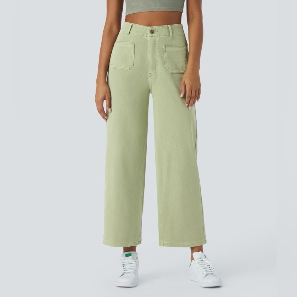 Halara Flex™ High Waisted Button Straight Leg Colorful Stretchy Boyfriend Jeans